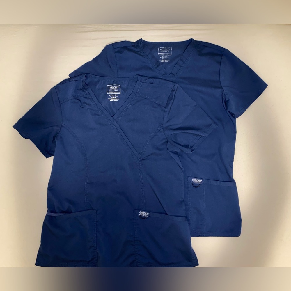 4 Pc Cherokee Navy Blue Scrub Set